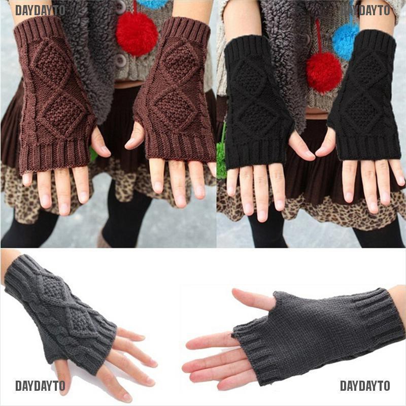 Găng tay len dài hở ngón giữ ấm dễ thương thời trang cho nam và nữ