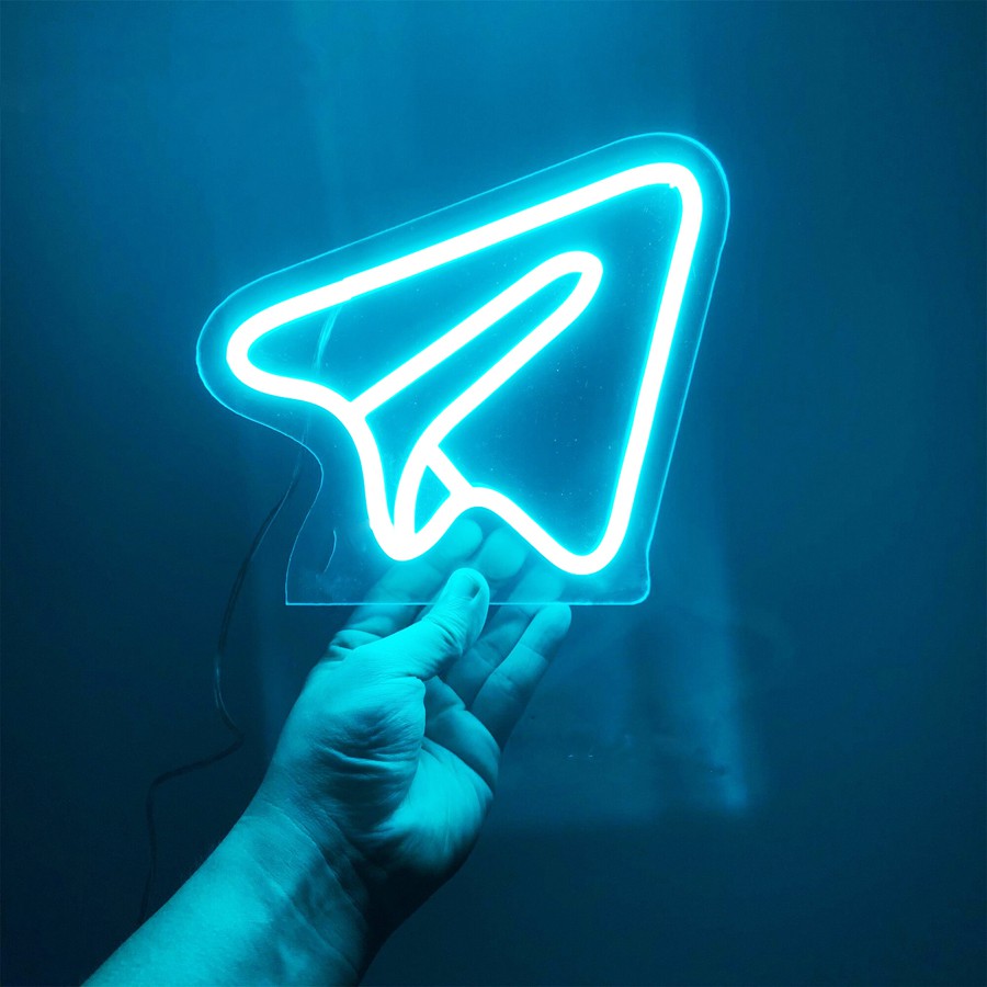 Máy bay giấy đèn led neon sign, decor trang trí phòng đa dạng màu sắc