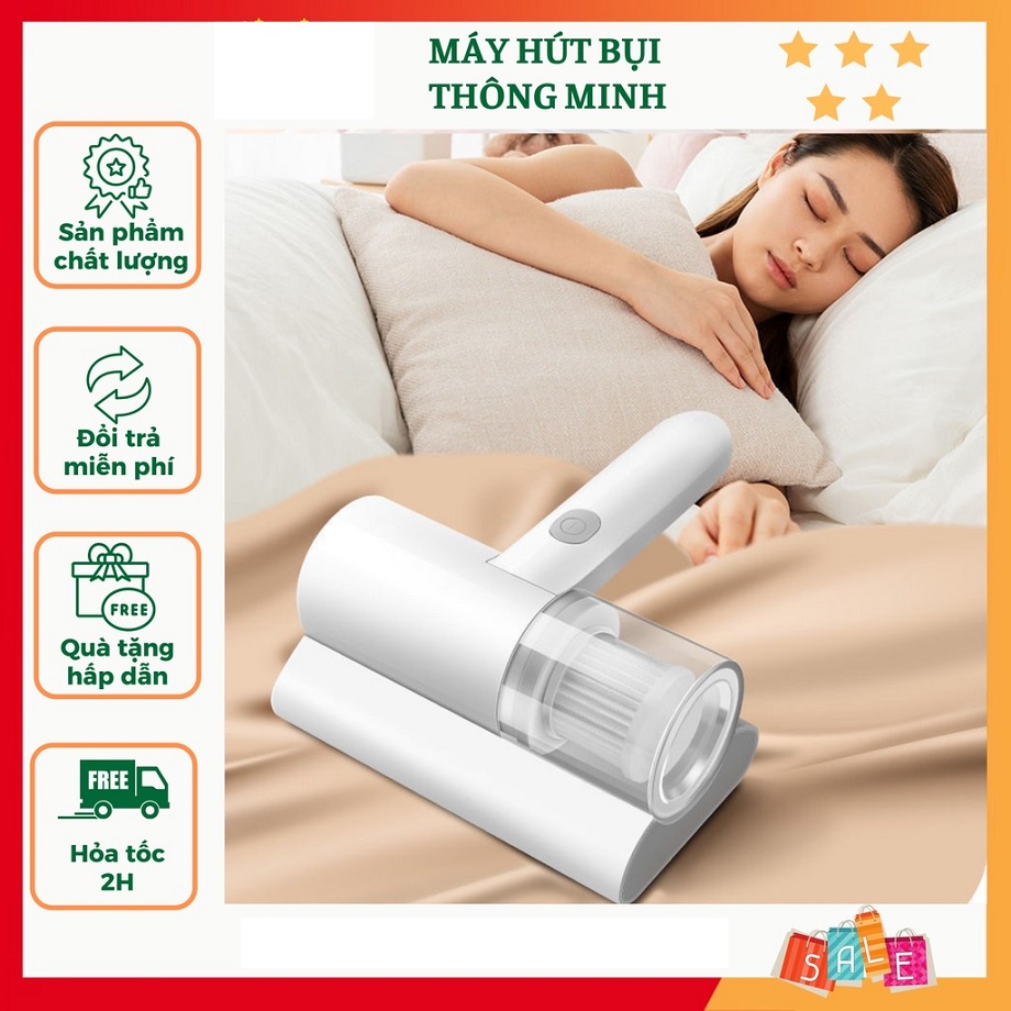 Máy Hút Bụi Giường Đệm, Sofa Cầm Tay-Máy Hút Bụi Mini Không Dây Có Tia UV Khử Khuẩn