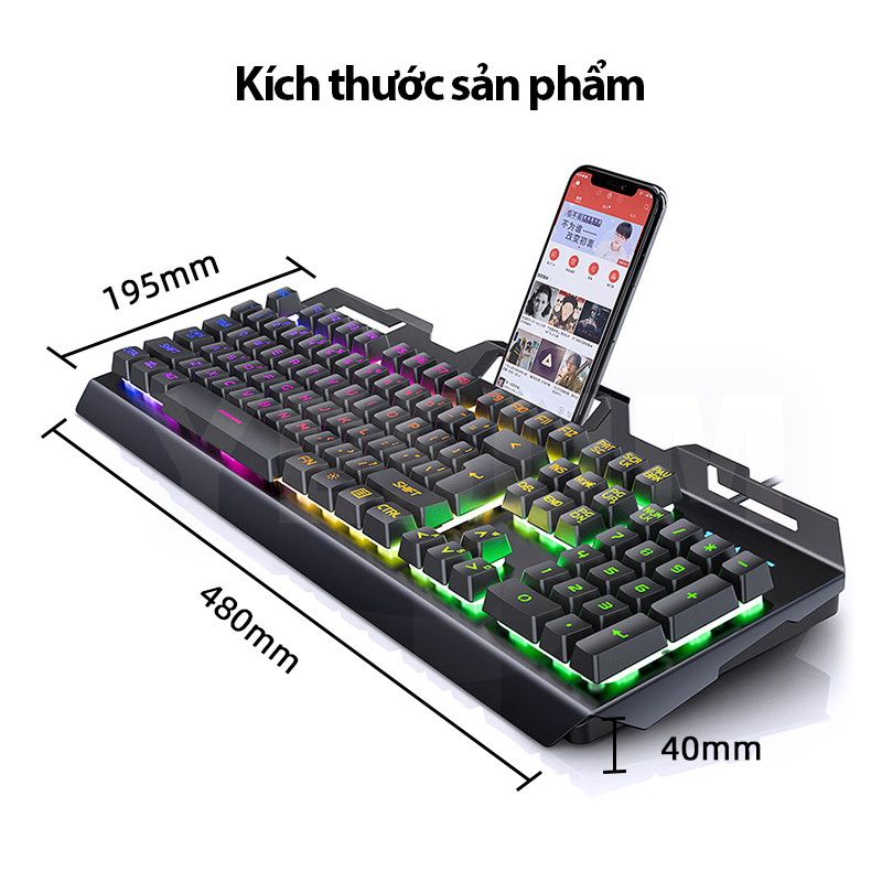 【Bàn phím cơ】 mới nhất Bàn phím có đèn nền RGB Hiệu ứng đèn nền cầu vồng Bàn phím thiết kế tiện dụng