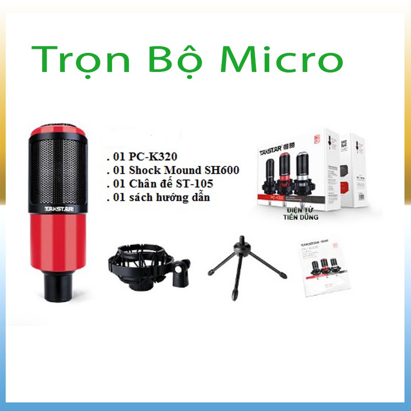 Mic thu âm Takstar PC-K320 dòng mic chạy nguồn 48v phù hợp cho tất cả các sound card