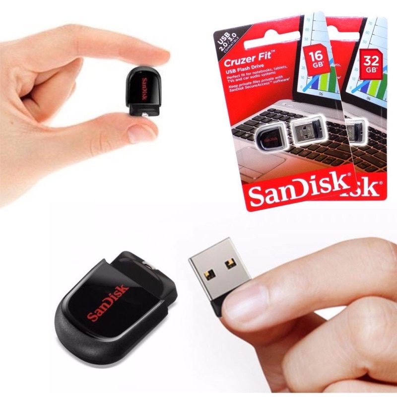 Sandisk Cruzer Fit CZ33 .U 4GB, 8GB, USB 16GB / 32GB 2.0 mini siêu nhỏ, sao lưu dữ liệu, copy nhac