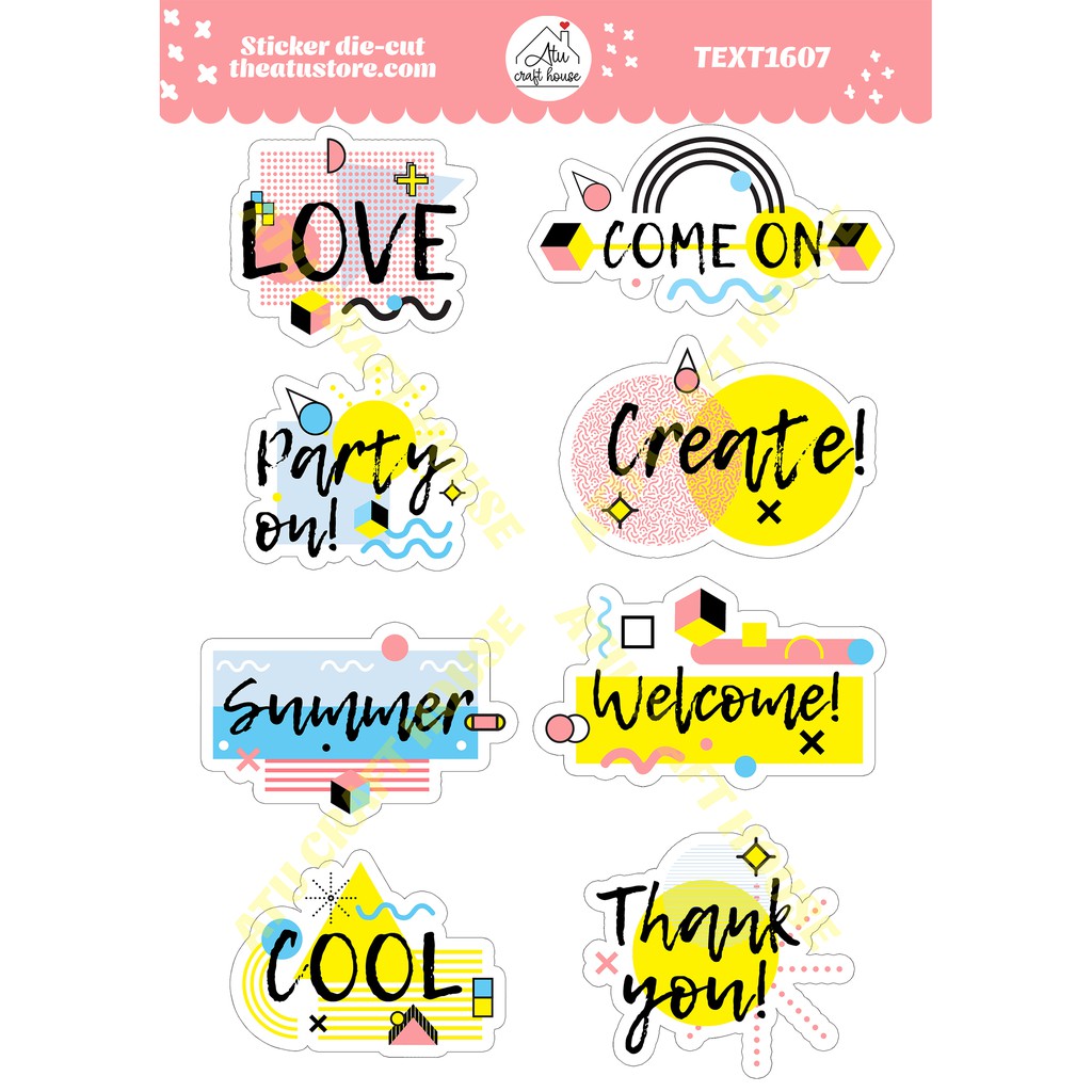 Sticker die-cut - Sticker cắt rời - Nguyên vật liệu làm Scrapbook Handmade