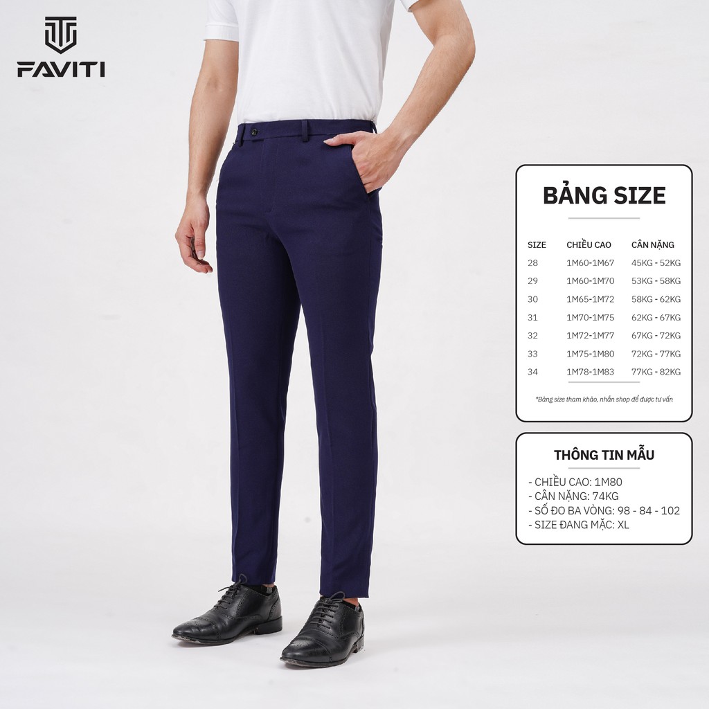 [Mã SKAMA06 giảm 8% TỐI ĐA 50K đơn250K] Quần âu nam vải trượt dáng ôm FAVITI QA58 | BigBuy360 - bigbuy360.vn
