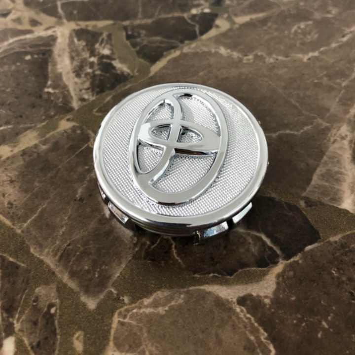 Logo chụp mâm, ốp vành la zăng bánh xe ô tô Toyota, đường kính 57mm, chất liệu nhựa ABS cao cấp