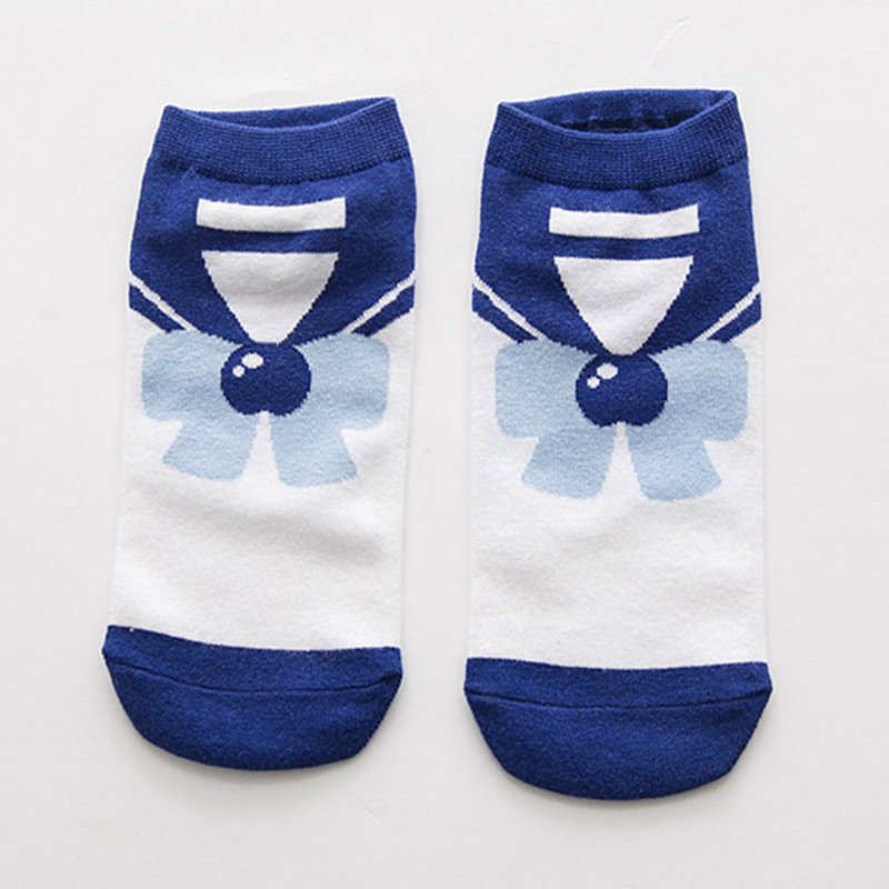 flowersqueen SAILOR MOON Đôi Vớ Thêu Hình Thủy Thủ Mặt Trăng Thời Trang Cho Nữ