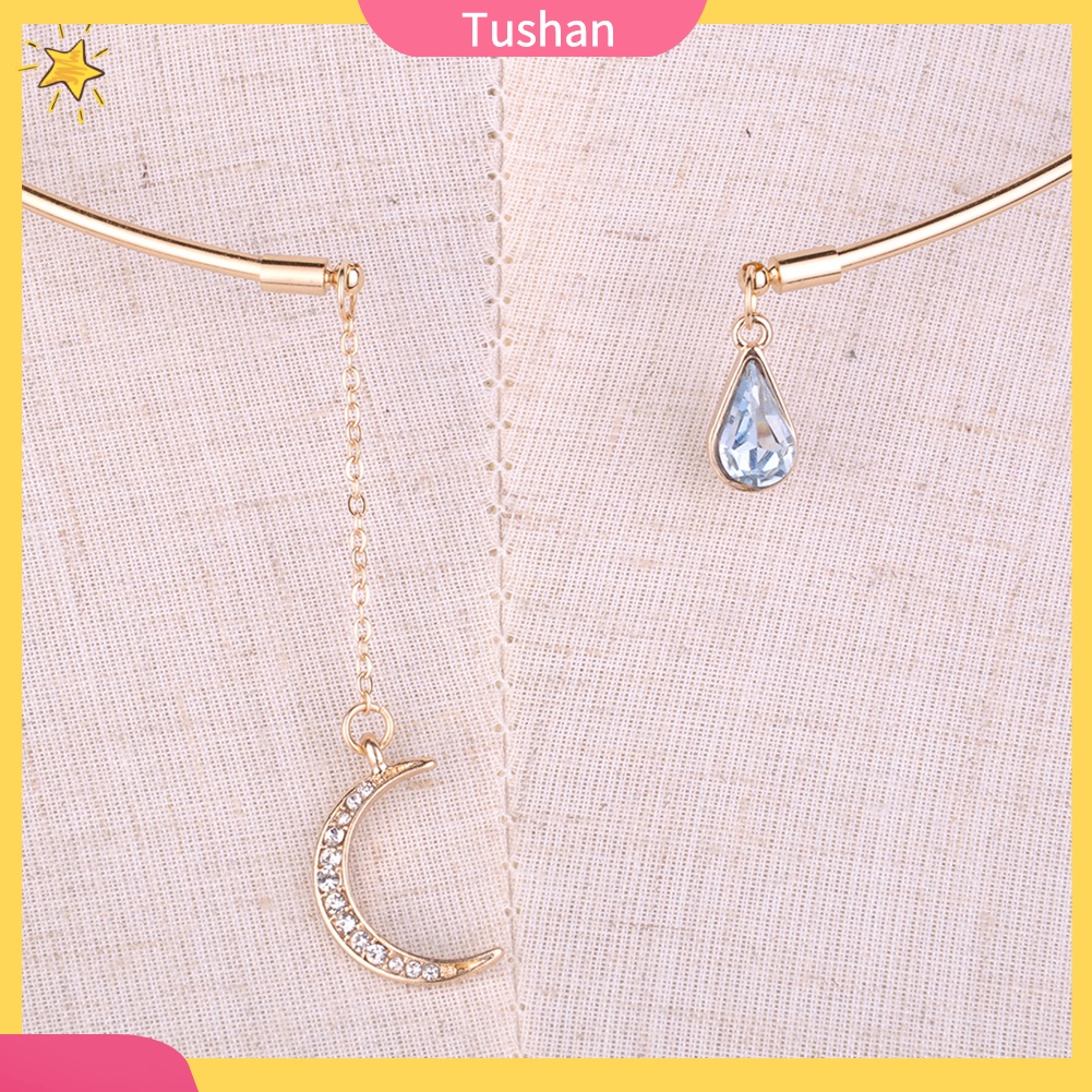 Vòng cổ choker mặt trăng lưỡi liềm tush _ đính đá