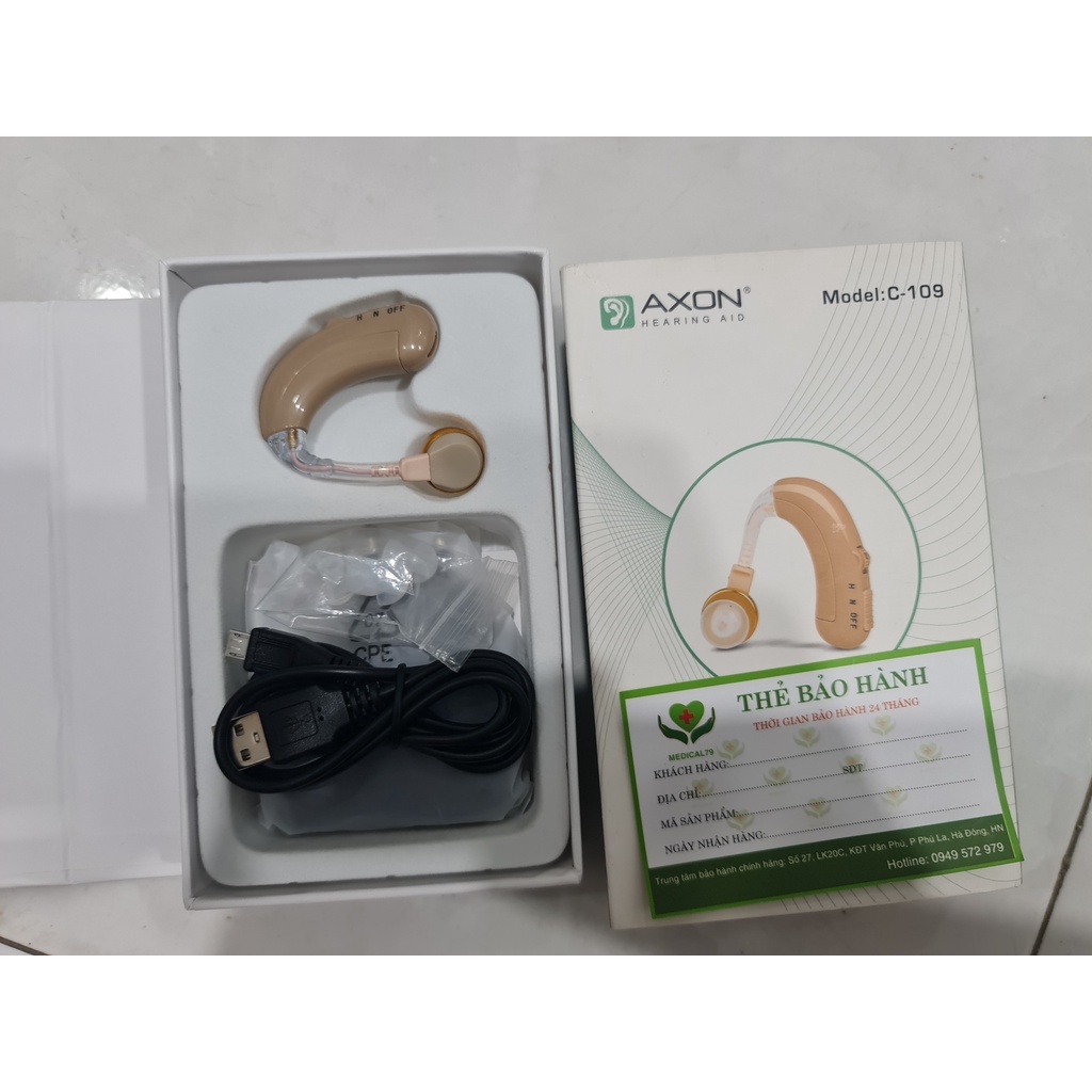 Máy Trợ Thính, Tai Nghe Trợ Thính Không Dây Cho Người Già Axon C109 Chính Hãng
