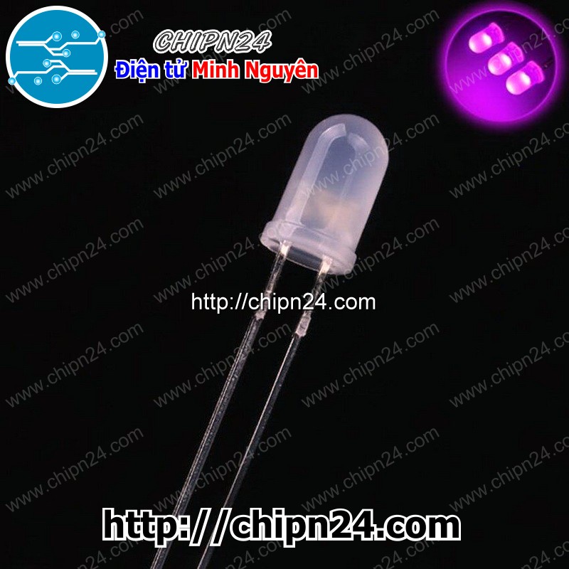 [50 CON] (TK1) Led đục 5mm màu HỒNG (DH5)
