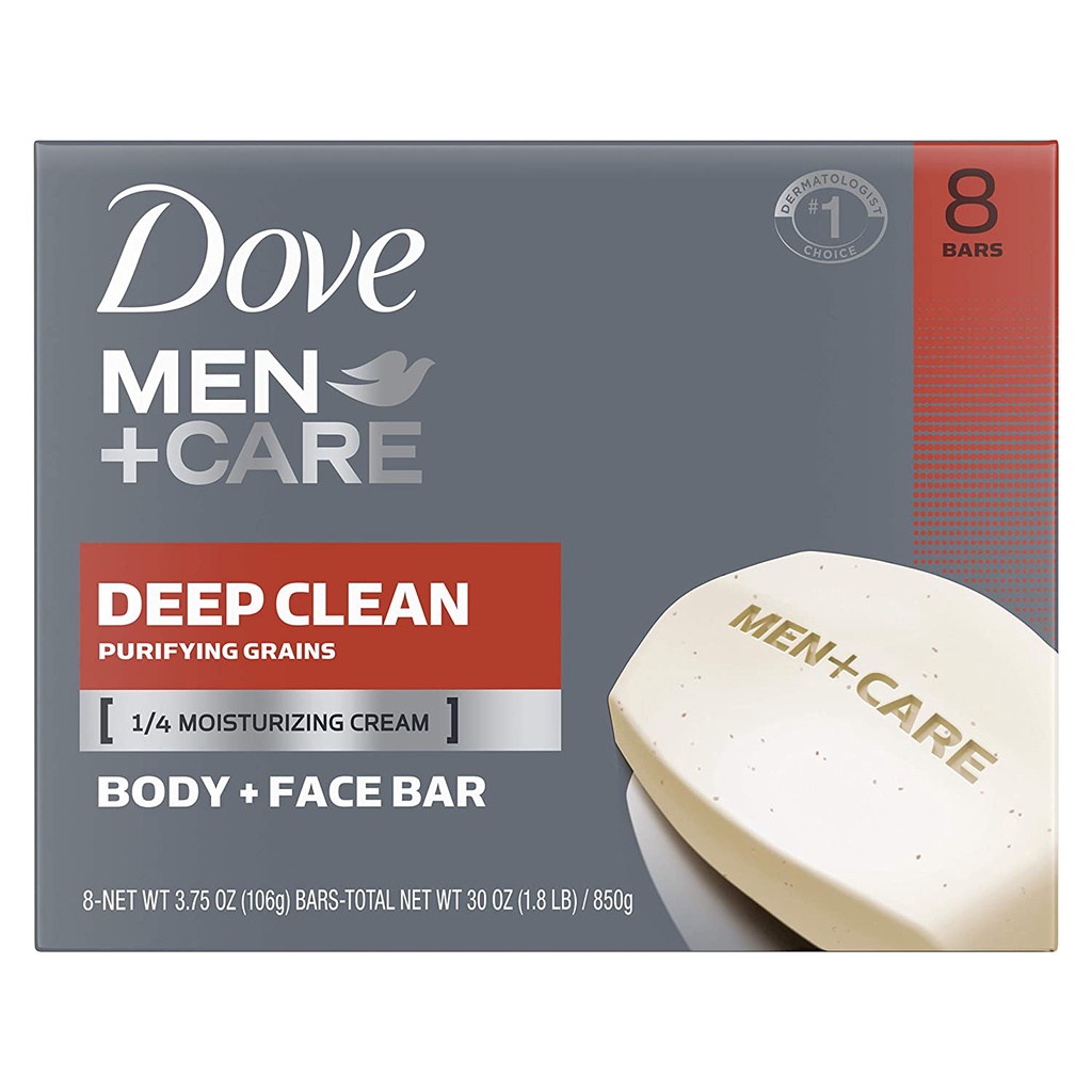 Bộ 8 cục xà phòng Dove Men 106gx8 - Deep Clean (Mỹ)