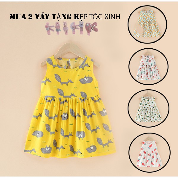 (Khuyến mãi HOT) Mua 2 váy tặng 3 kẹp tóc xinh VEMZKIDS