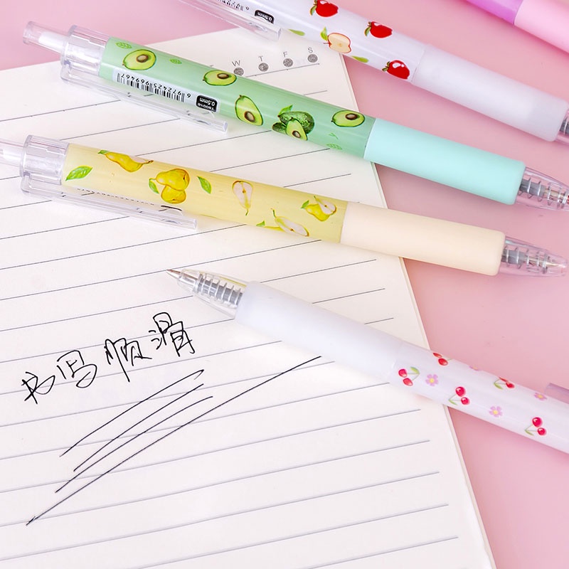 Bút bi mực đen ngòi 0.5mm họa tiết trái cây sáng tạo đáng yêu