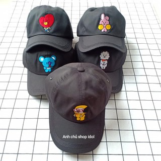 Nón thêu hình Cooky Tata Chimmy Shooky RJ Mang Koya ARMY Bangtan