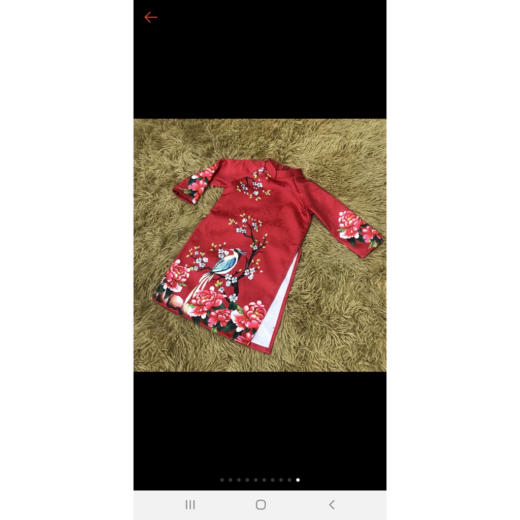 (TẾT 2021)  Set áo Dài Cách Tân Mẹ và Bé - Áo Cách Tân Đỏ Phượng Đào  🍒 Áo cách tân đẹp giá rẻ - SIÊU XINH