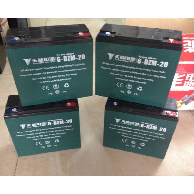 1 Bình ắcquy xe điện 12V - 20A - lắp xe 133s , Vespa, zech, Xmen - Bảo hành 6 tháng