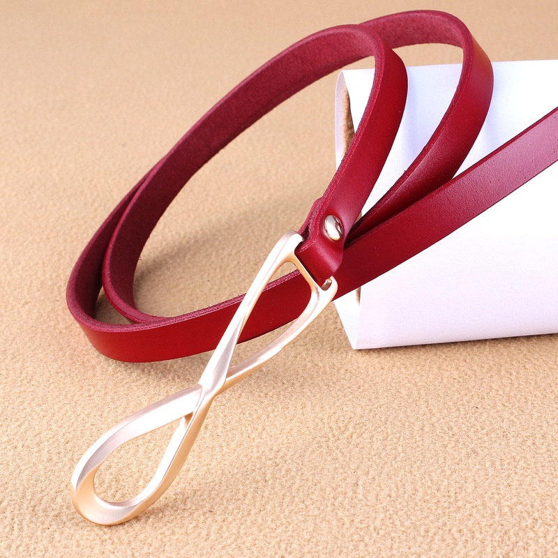 Thắt Lưng Da Bản Nhỏ Thắt Nút Phong Cách Hàn Quốc Thời Trang Cho Nữ