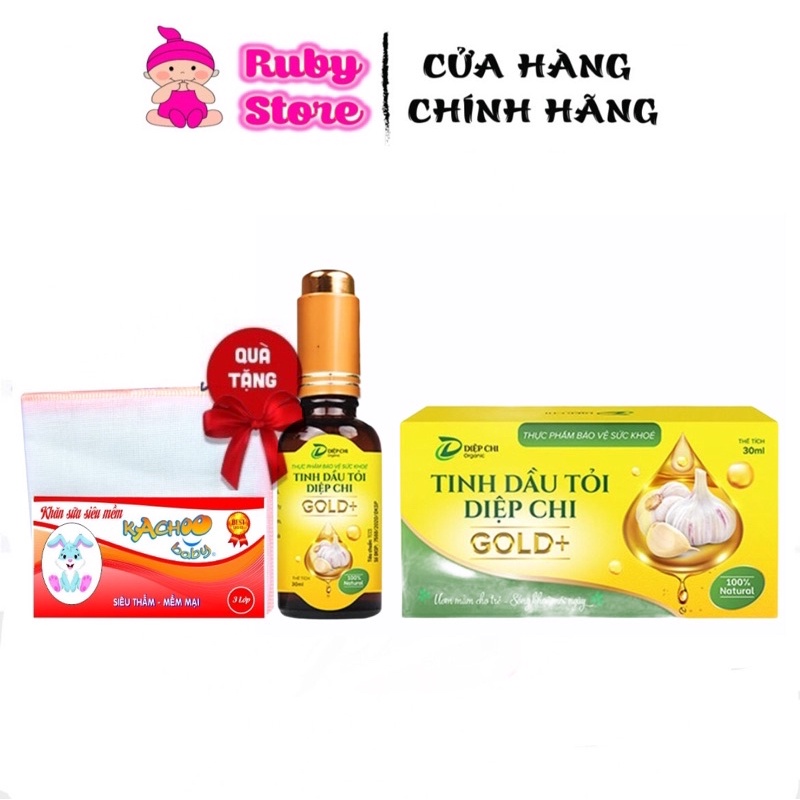 Dầu tỏi Diệp Chi + tặng set 10 khăn sữa cho bé