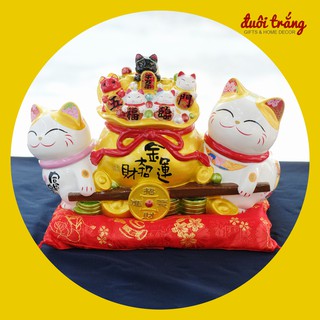 Kiệu Mèo Thần tài Jinshi "Khai Vận Đại Chiêu Tài" 23cm