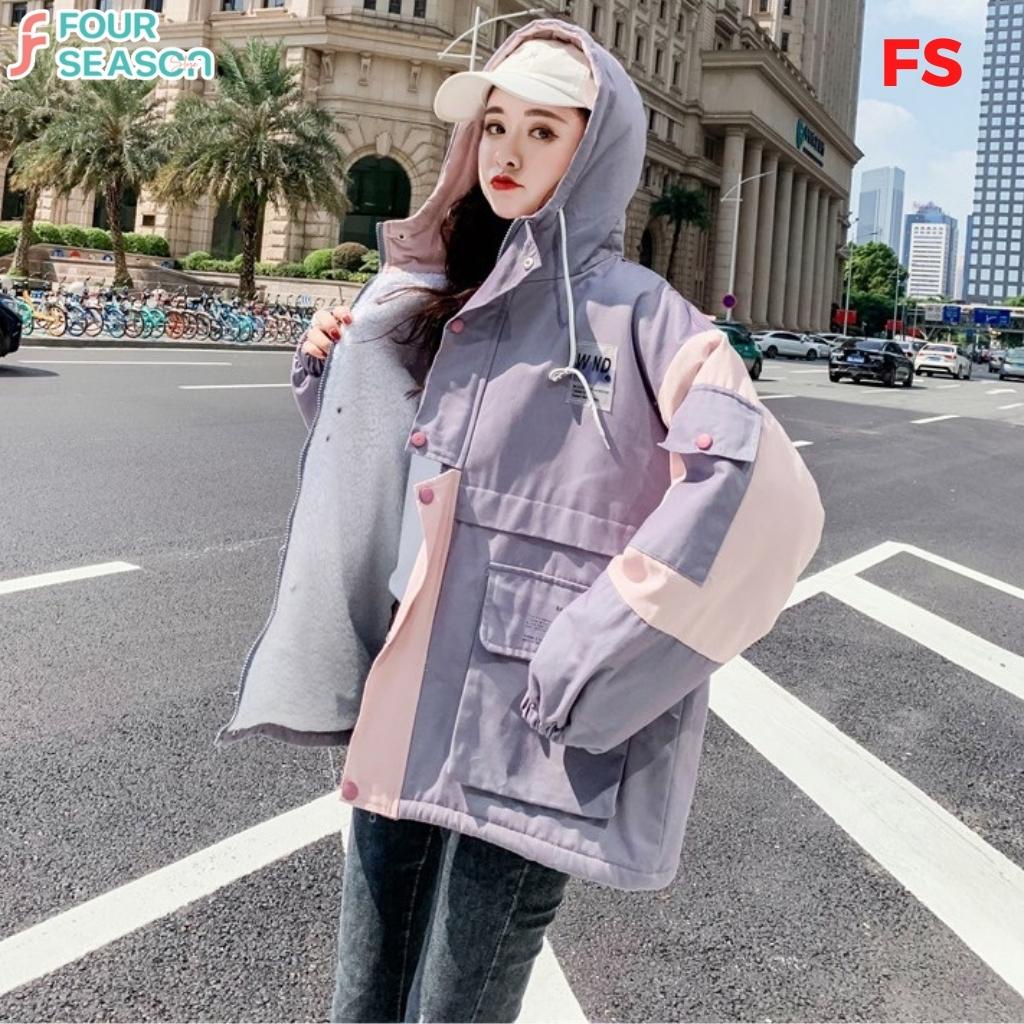 Áo khoác kaki unisex form rộng WIND AKK03 4S có mũ chống nắng street style cao cấp