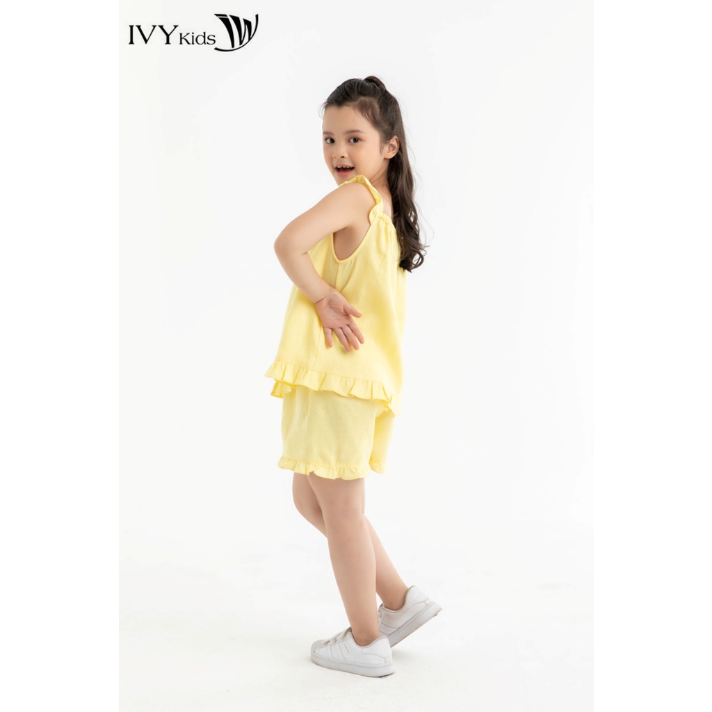 Bộ áo 2 dây và quần phối bèo bé gái IVY moda MS 15G1483