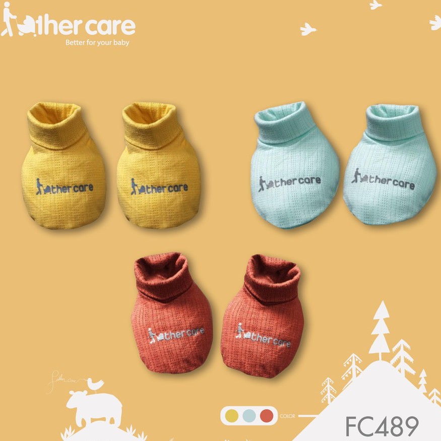 [Mã FARSBR152 giảm 15% đơn 99K] Set Bao Chân Bao Tay Sơ Sinh Trơn FatherCare - FC489