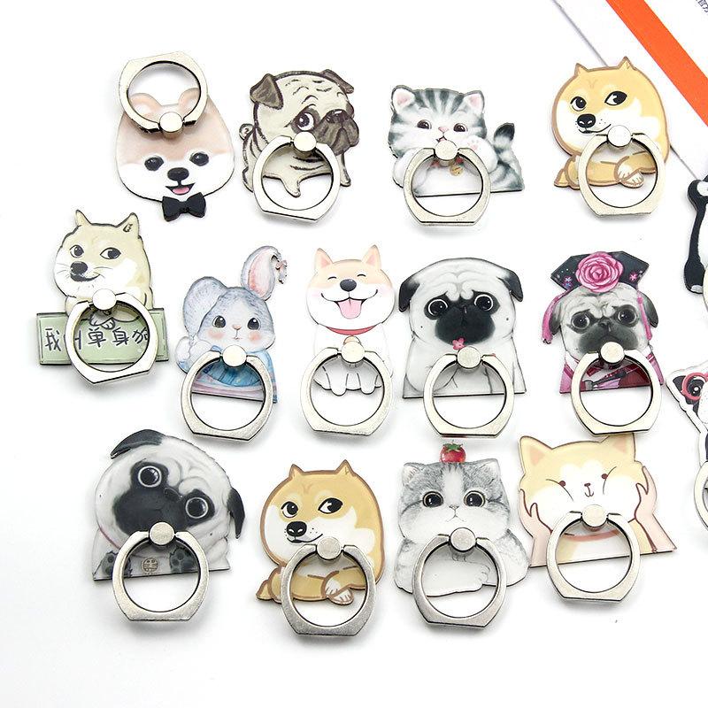 New Cartoon Dogs and Cute Cats Animal Lovers Husky Shiba Mobile Phone Ring Bracket Desktop Phone Holder Dây điện thoại di động | WebRaoVat - webraovat.net.vn