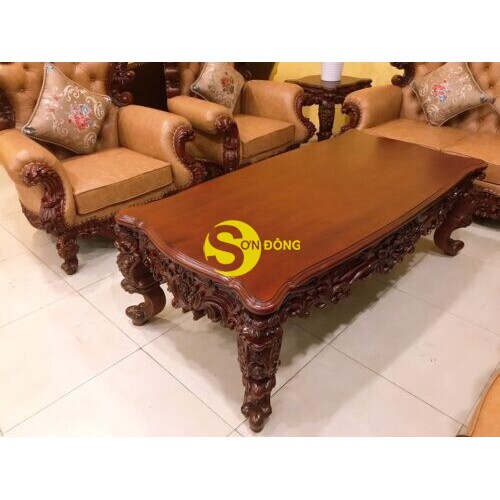 Bộ bàn ghế sofa hoàng gia bọc da cao cấp – SF056