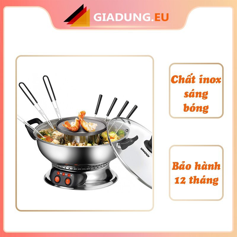 [Mã GIAD52011 hoàn tối đa 1 triệu xu] Nồi lẩu nướng UNOLD 48746 ASIA 2 tầng