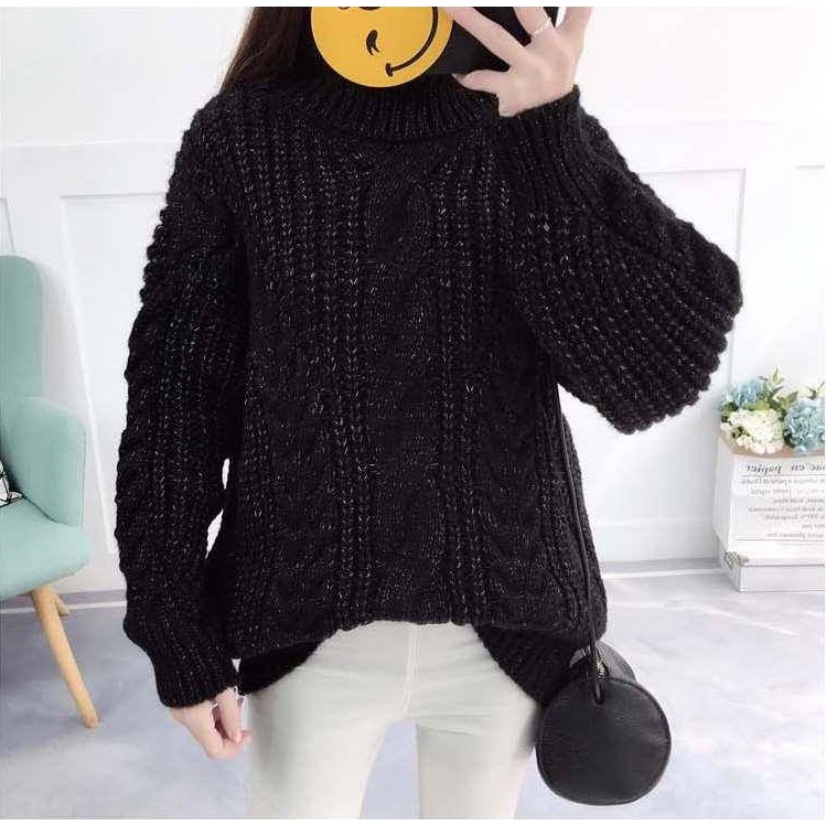 [Mã SKAMLTSM9 giảm 10% đơn 99K] áo len cao cổ dày len thừng cổ lọ dáng rộng tay dài kiểu hàn quốc | BigBuy360 - bigbuy360.vn