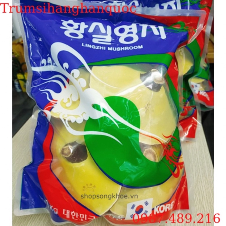 [ NẤM LINH CHI ] Nấm Linh Chi Thái Lát Hàn Quốc, Túi Xanh 1kg [ Hàng Mới Về ]