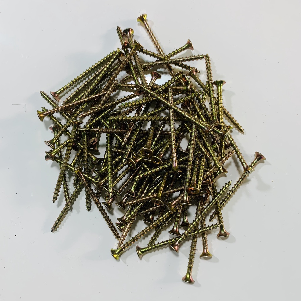 Bịch 100 con vít vàng gỗ răng thưa loại 6cm hay còn gọi 6 phân.