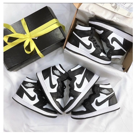 Giày Thể Thao Jordan 1 High Đen Trắng Panda, Sneaker Nam Nữ JD1 Fullbox
