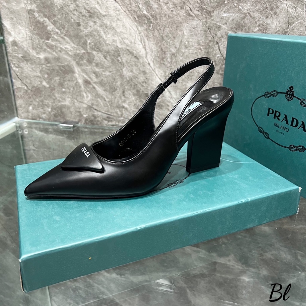 Sandal Prada 2 Màu Đen Kem Full Size 35-39