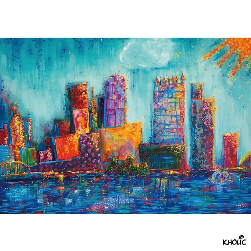 Streetscape, trò chơi ghép hình bằng gỗ, trò chơi ghép hình 300/520/1000 miếng, trang trí, đồ chơi