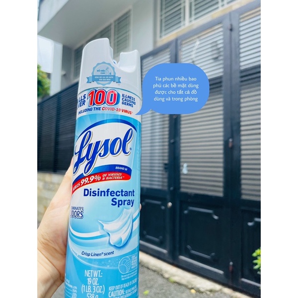 BÌNH XỊT KHỬ TRÙNG DIỆT KHUẨN LYSOL 538G CỦA MỸ