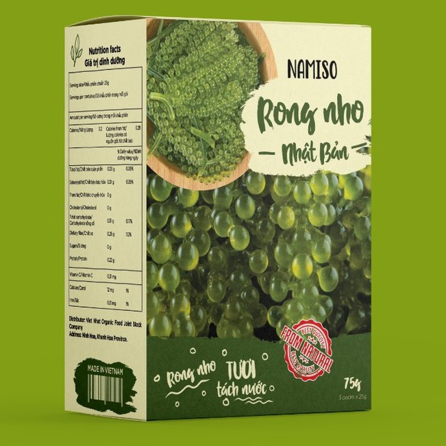 Rong nho tách nước Organic, rong nho tách nước chính hãng cao cấp hộp 3 gói | BigBuy360 - bigbuy360.vn