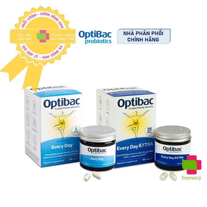 Men vi sinh Optibac xanh da trời Probiotics For Every Day, UK (30v) giúp tiêu hóa hàng ngày cho người từ 4 tuổ