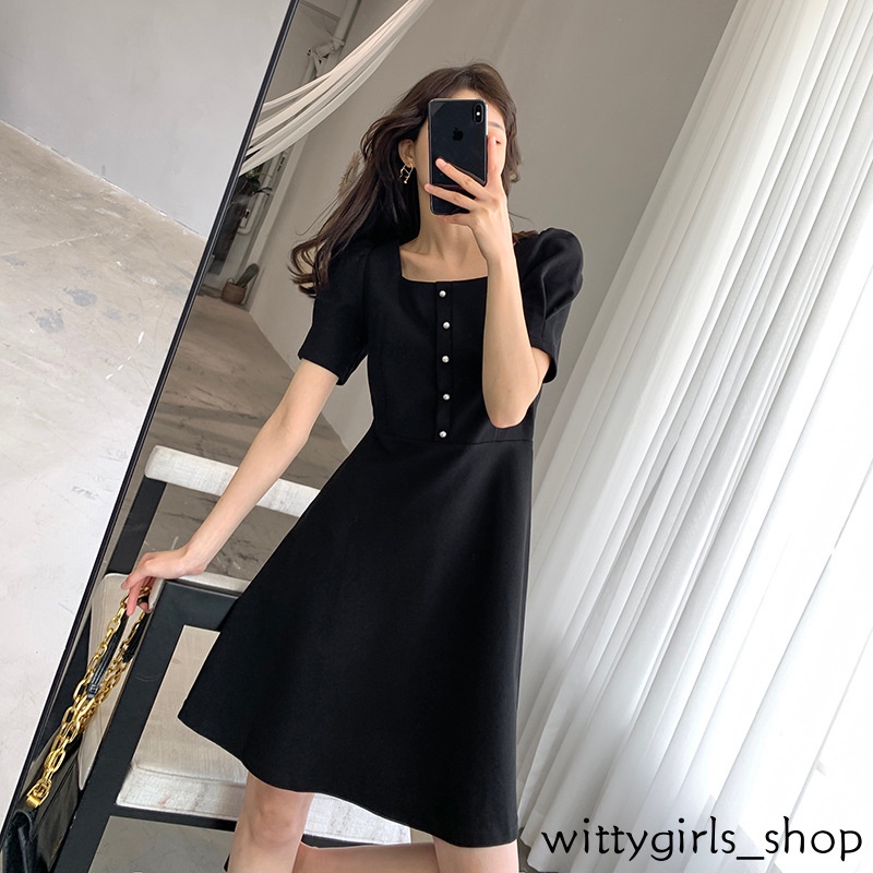 Wittygirls-đầm Ngắn Màu Đen Thời Trang Mùa Hè 2022 Dành Cho Nữ