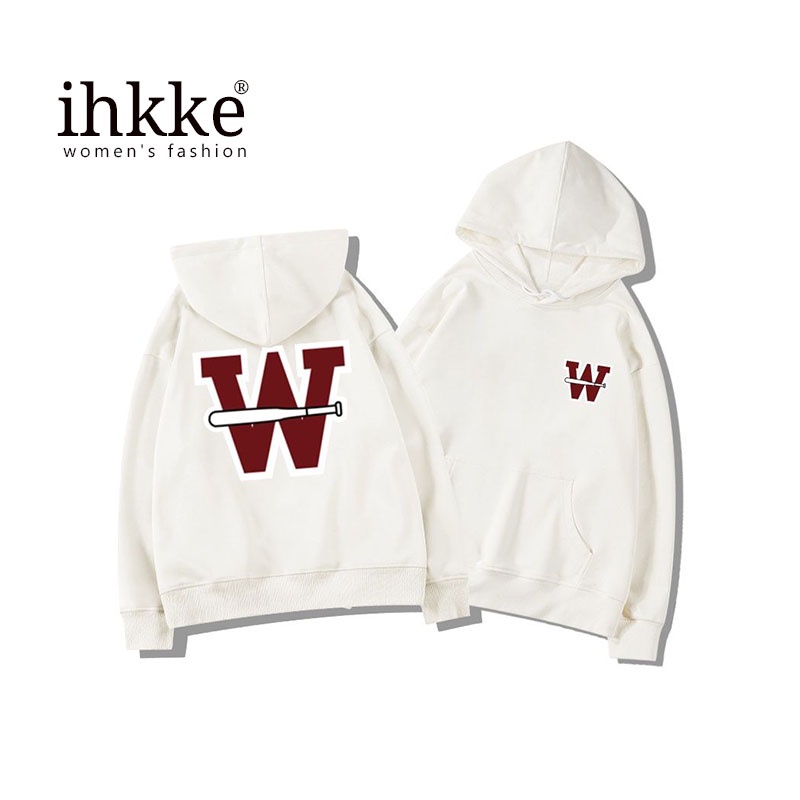 Áo hoodie IHKKE dáng rộng phong cách đường phố hip hop cá tính thời trang dành cho nữ