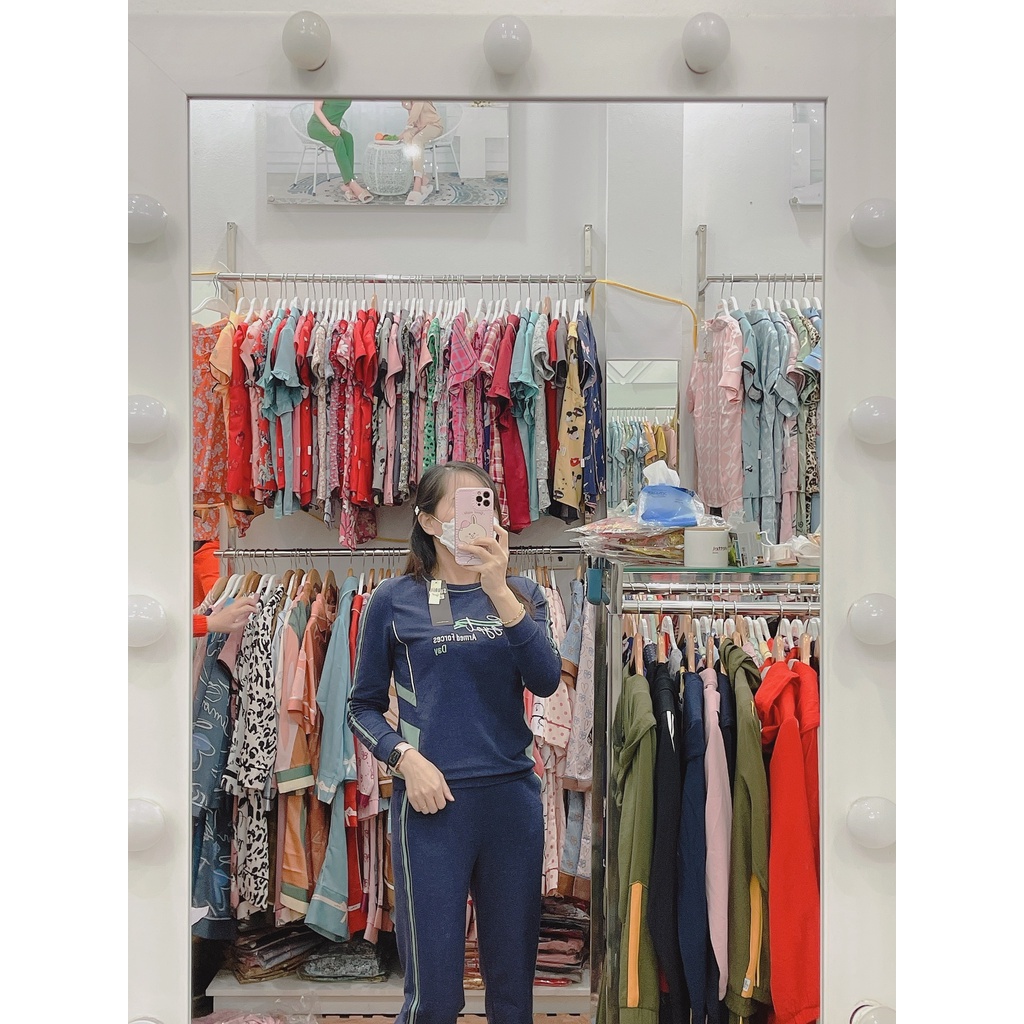 Bộ thể thao nữ chất cotton da cá Sunfly quần dài tay dài SS5569
