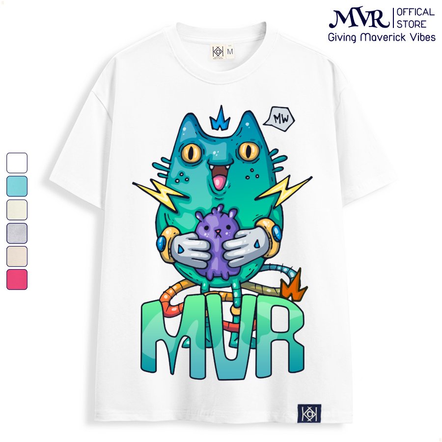 Áo unisex quỷ mèo khùm phông thun cotton tay lỡ thiết kế dễ thương localbrand MVR KK3774