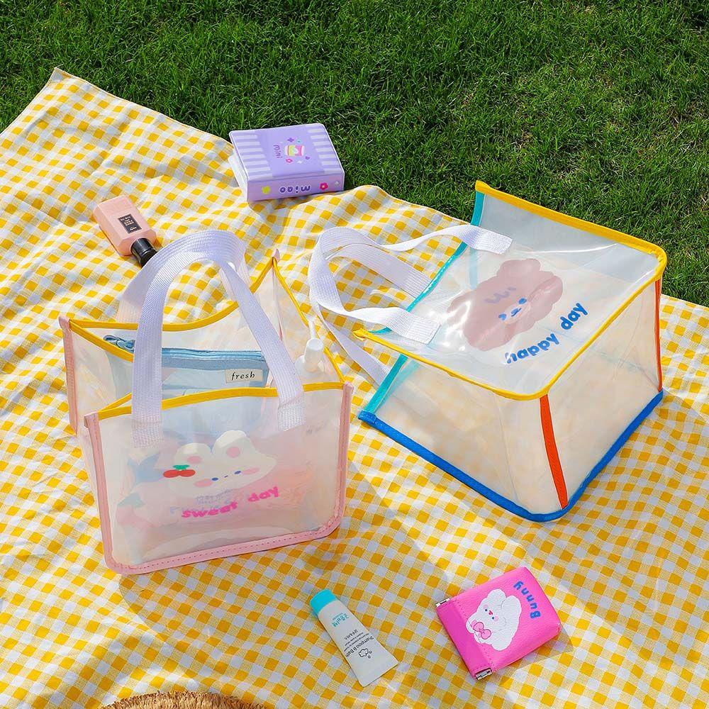 Túi Đeo Vai Bằng PVC Trong Suốt Hình Gấu / Thỏ Dễ Thương Thời Trang Đi Biển Mùa Hè Cho Nữ