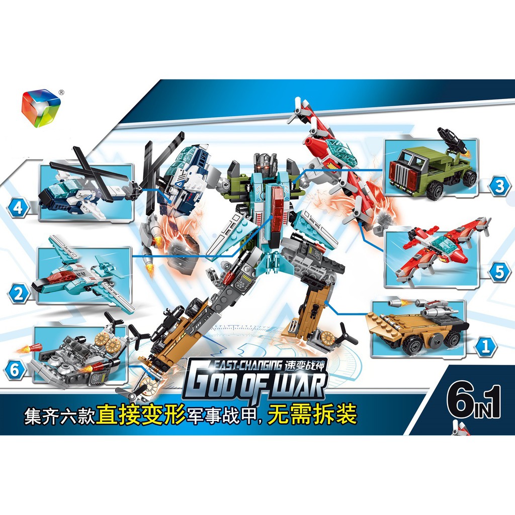 Đồ chơi Lắp Ráp Robot Siêu Nhân 6 in 1 - 513 mảnh ghép