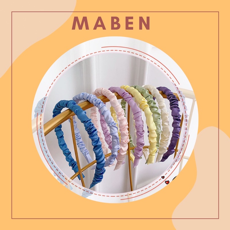 Cài tóc lụa nhún màu pastel nhỏ - Maben