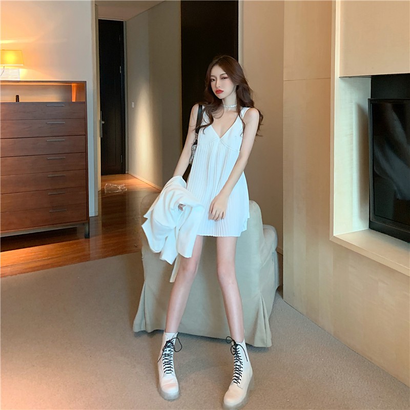 [Mã WASTMAY giảm 15% tối đa 30K đơn 150K] (ORDER) Set áo vest trắng + đầm dự tiệc sang chãnh ảnh thật ở cuối | BigBuy360 - bigbuy360.vn