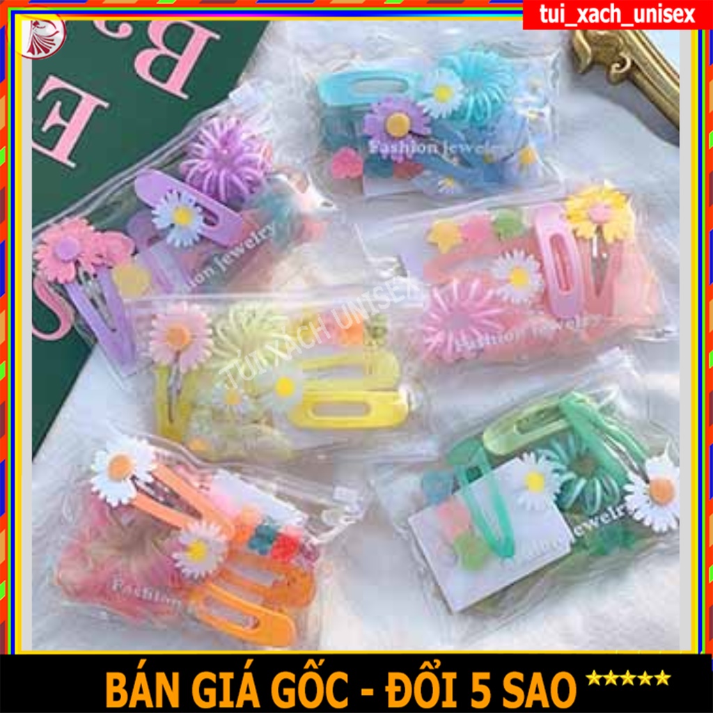 SIÊU HOT  COMBO 7 MÓN KEP TÓC + BUỘC TÓC VÀ TÚI ZIP CHO NỮ SL