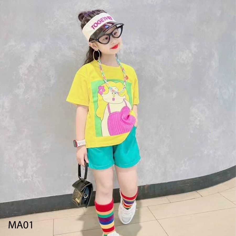 MA006- đồ bộ bé gái,set đồ bé gái (16-36kg) chất Vải 100% coton cao cấp in hình bé mập dễ thương