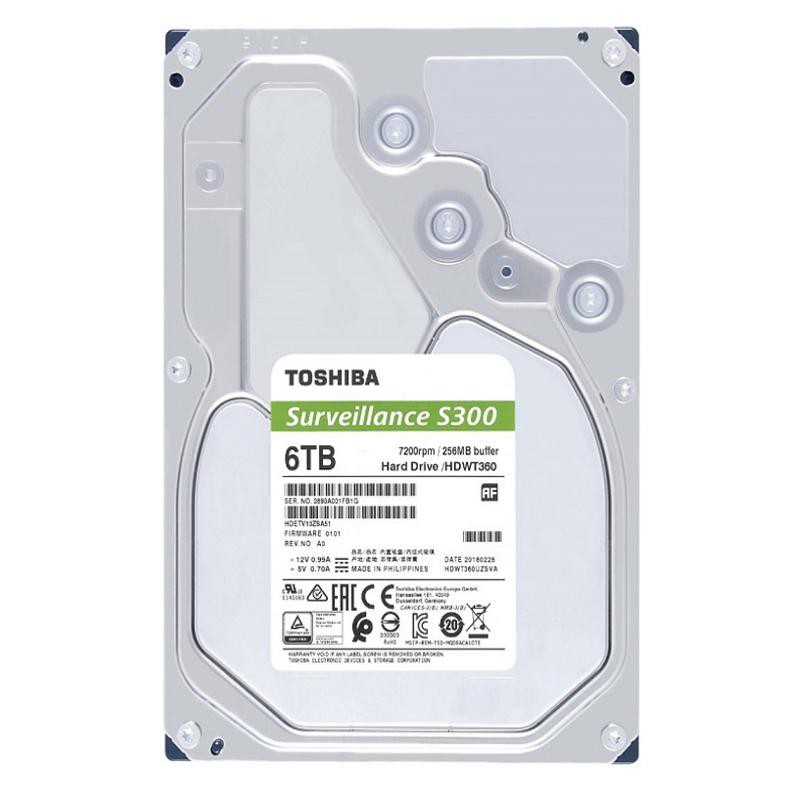 Ổ cứng HDD Toshiba S300 Surveillance 3.5 6TB SATA 7200RPM 256MB - HDWT360UZSVA - HÀNG CHĨNH HÃNG