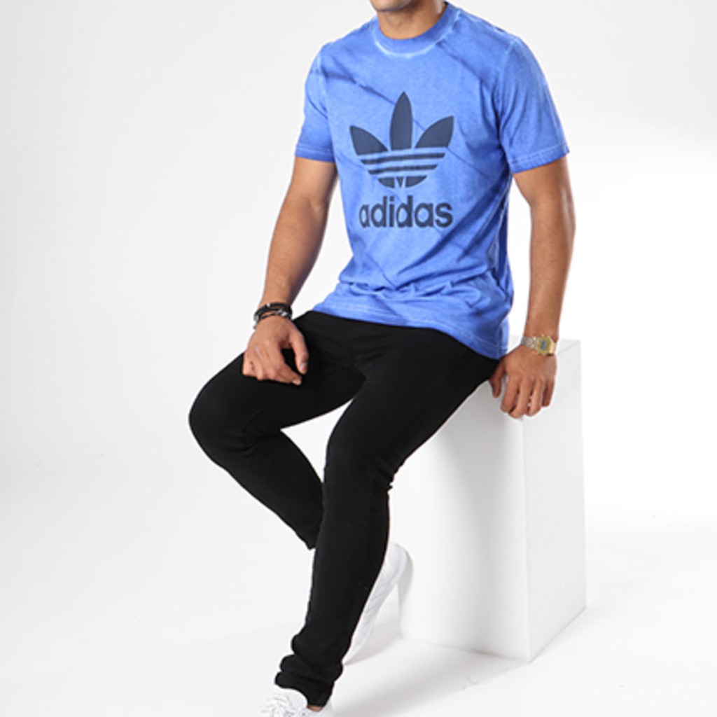 adidas Mens TIE DEY TEE BLUE-#DJ2719