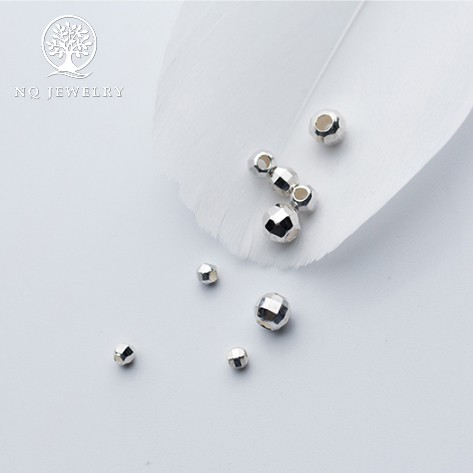 Charm bi bạc đa giác trơn xỏ ngang - NQ Jewelry
